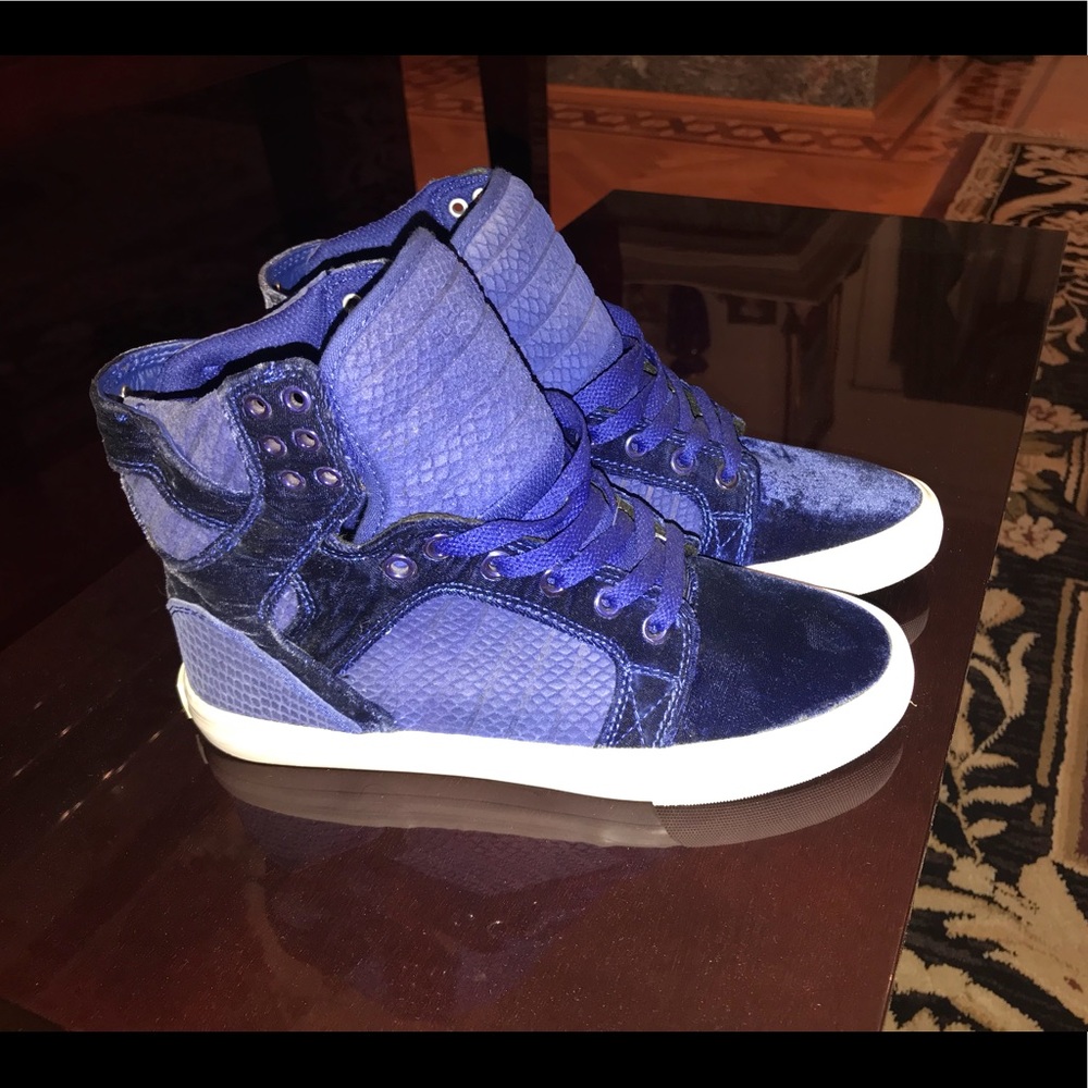 Supra Royal Blue Velour Sneakers